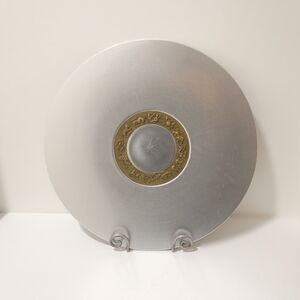 1930s Kensington Art Deco Aluminum and Brass Zodiac Platter by Lurelle Guild